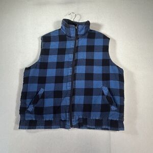 Vtg Woodland Vest Mens XL Buffalo Plaid Flannel Insulated Lumberjack 80s 90s